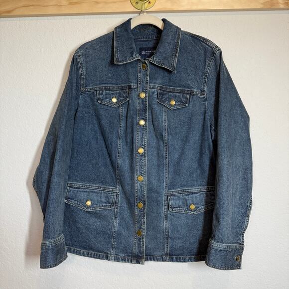 Women's Jones New York Denim Blue Jean Barn Chore Button Front Jacket Size IX - Picture 10 of 10